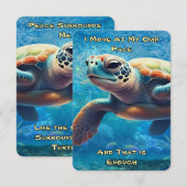 Zee Turtle Daily Affirmation Kaart Twee citaten (Voorkant / Achterkant)