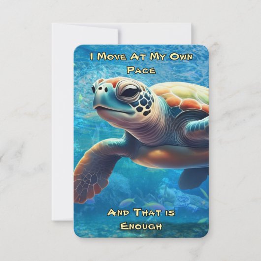 Zee Turtle Daily Affirmation Kaart Twee citaten (Voorkant)