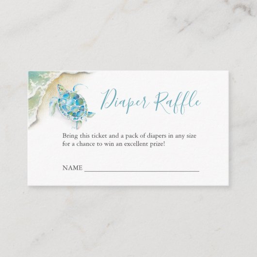 Zee turtle Diaper Raffle Enclosure Kaart (Voorkant)
