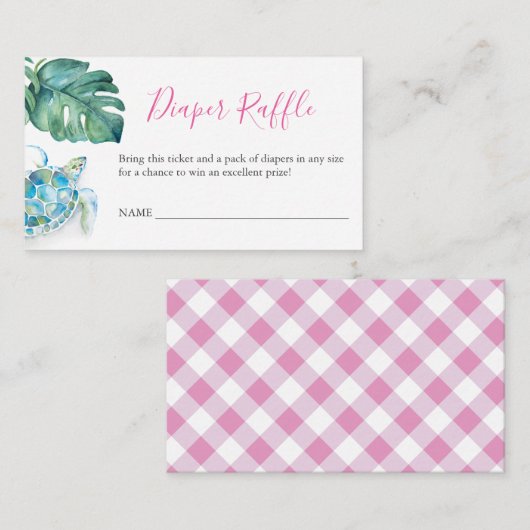 Zee turtle Diaper Raffle Enclosure Kaart (Voorkant / Achterkant)