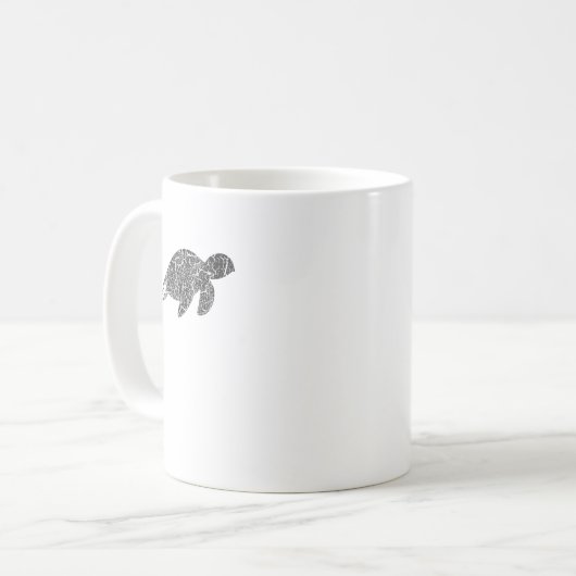 Zee Turtle Distressed Print -  Zee Turtle Koffiemok (Voorkant links)