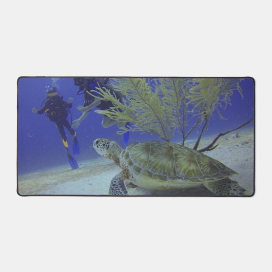 Zee Turtle Dive Desk Mat – Onderwateravontuur (Voorkant)