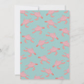 Zee Turtle Dolphin Mobile Baby shower Invitation Kaart (Achterkant)