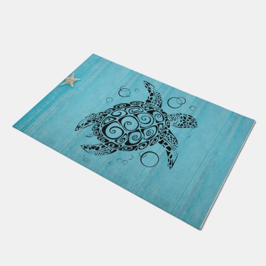 Zee Turtle doormat, Coastal doormat, Beach House Deurmat (Schuin)
