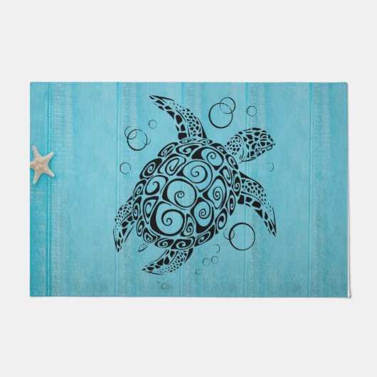 Zee Turtle doormat, Coastal doormat, Beach House Deurmat (Voorkant)