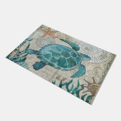 Zee Turtle doormat, Coastal doormat, Beach House Deurmat (Schuin)