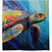 Zee Turtle Douchegordijn (Voorkant)