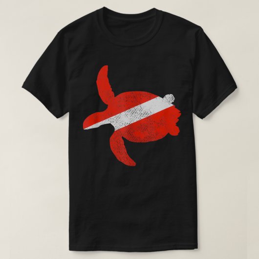 Zee Turtle Duikvlag Duikliefhebbers T-shirt (Design voorkant)