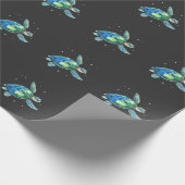 Zee Turtle Earth Day 2025 Zee dieren Cadeaupapier (Hoek)