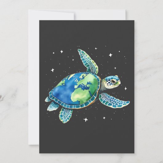 Zee Turtle Earth Day 2025 Zee dieren Kaart (Voorkant)