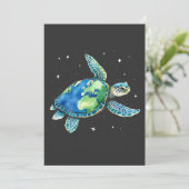Zee Turtle Earth Day 2025 Zee dieren Kaart (Staand voorkant)