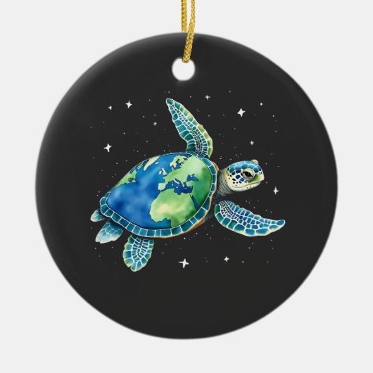 Zee Turtle Earth Day 2025 Zee dieren Keramisch Ornament (Voorkant)