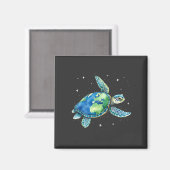 Zee Turtle Earth Day 2025 Zee dieren Magneet (Voorkant / Achterkant)