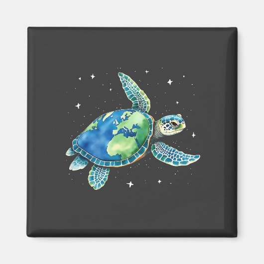 Zee Turtle Earth Day 2025 Zee dieren Magneet (Voorkant)