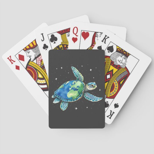 Zee Turtle Earth Day 2025 Zee dieren Pokerkaarten (Achterkant)