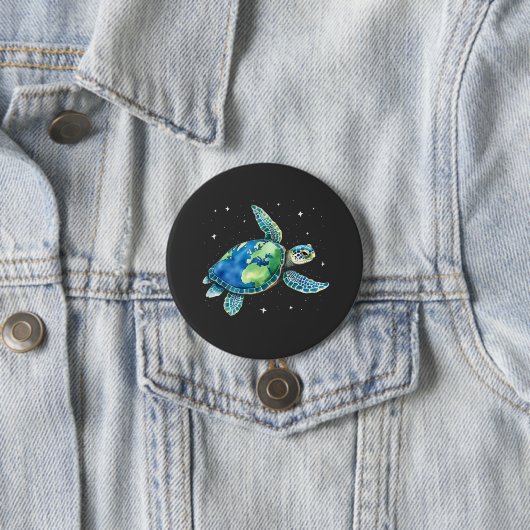 Zee Turtle Earth Day 2025 Zee dieren Ronde Button 7,6 Cm (In situ)