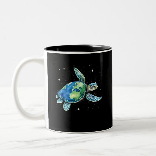 Zee Turtle Earth Day 2025 Zee dieren Tweekleurige Koffiemok (Links)