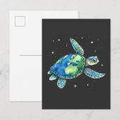 Zee Turtle Earth Day 2025 Zee dieren Uitnodiging Briefkaart (Voorkant / Achterkant)