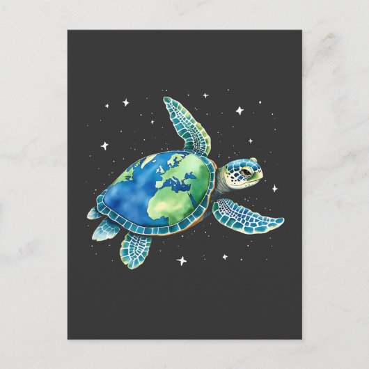 Zee Turtle Earth Day 2025 Zee dieren Uitnodiging Briefkaart (Voorkant)