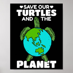Zee Turtle Earth Day Ik red onze schildpadden en d Poster