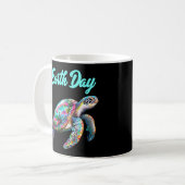 Zee Turtle Earth Day Red de aarde Koffiemok (Voorkant links)