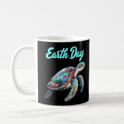 Zee Turtle Earth Day Red de aarde Koffiemok (Links)