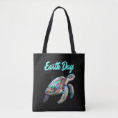 Zee Turtle Earth Day Red de aarde Tote Bag (Voorkant)