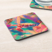 Zee Turtle en Angelfish Bier Onderzetter (Linkerzijde)