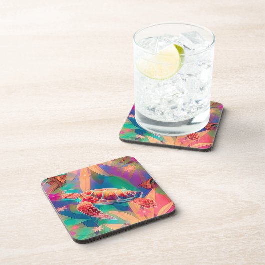 Zee Turtle en Angelfish Bier Onderzetter (Rechterzijde)