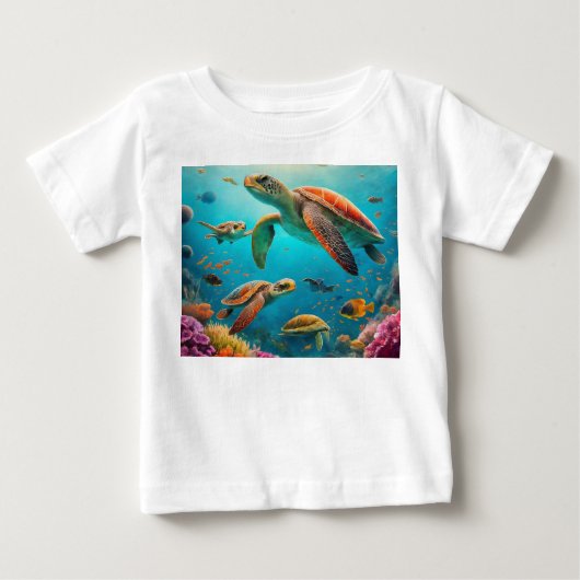 Zee Turtle Family Adventure T-shirt ontwerp (Voorkant)