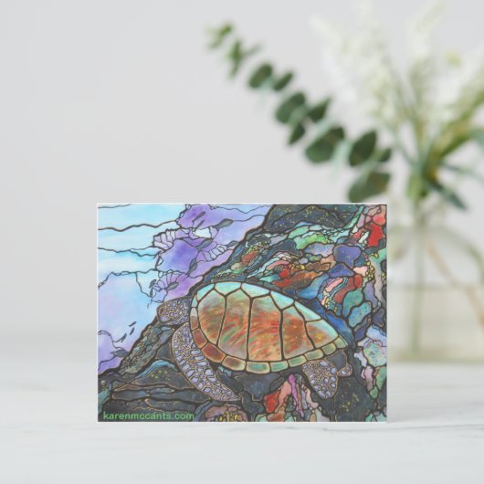 Zee Turtle Fantasy Coral Reef Briefkaart (Staand voorkant)