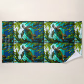 Zee Turtle Faux Glas in lood Strandlaken (Voorkant)