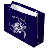Zee Turtle-Fisherman Core-Hawaiian-Dark Blue Groot Cadeauzakje (Voorkant Gekanteld)