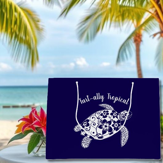 Zee Turtle-Fisherman Core-Hawaiian-Dark Blue Groot Cadeauzakje