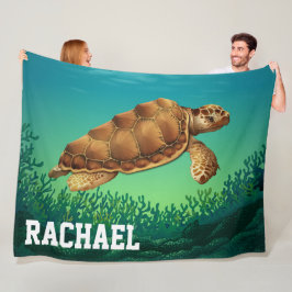 Zee Turtle Fleece Blanket Deken