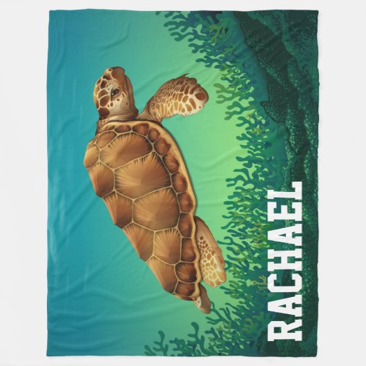 Zee Turtle Fleece Blanket Deken (Voorkant)