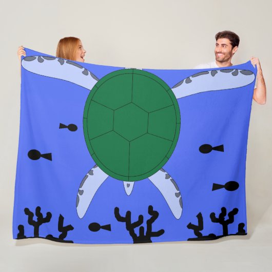 Zee Turtle Fleece Deken (In situ)