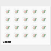 Zee Turtle Floral Baby shower Hartelijk dank Ronde Sticker (Vel)