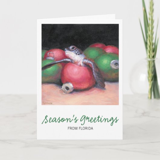Zee Turtle Florida kerstkaart Feestdagen Kaart (Voorkant)