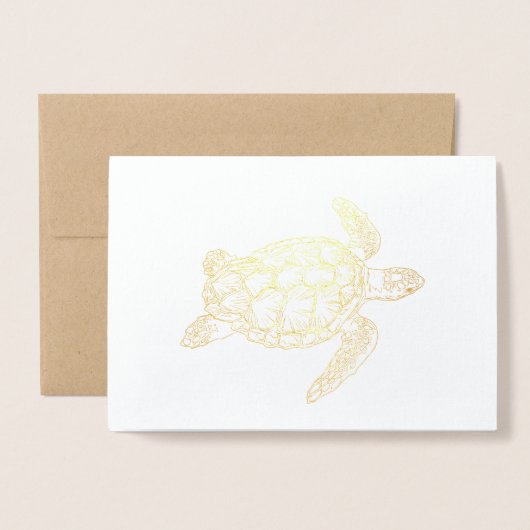 Zee Turtle Folie Kaarten (Voorkant met envelop)