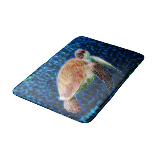 Zee Turtle Fractal Art Badmat (Gekanteld)