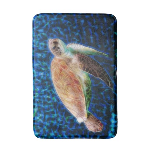 Zee Turtle Fractal Art Badmat (Voorkant Verticaal)