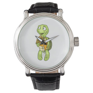 Zee Turtle Franse hoorn speler Kinder muziek hoorn Horloge