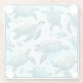 Zee Turtle Friends Glazen Onderzetter (Achterkant)