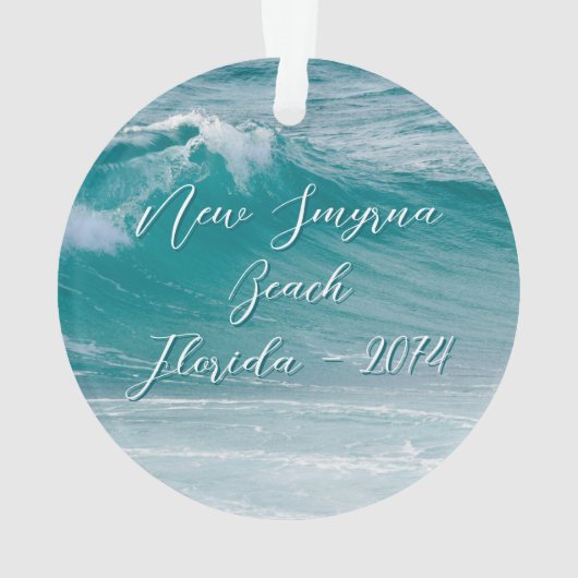 Zee Turtle Geïllustreerde aangepaste tekst Ornament (achterkant)