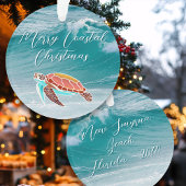 Zee Turtle Geïllustreerde aangepaste tekst Ornament