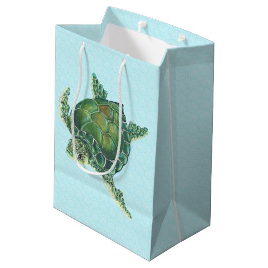 Zee Turtle Gift Bag Medium Cadeauzakje (Achterkant Gekanteld)