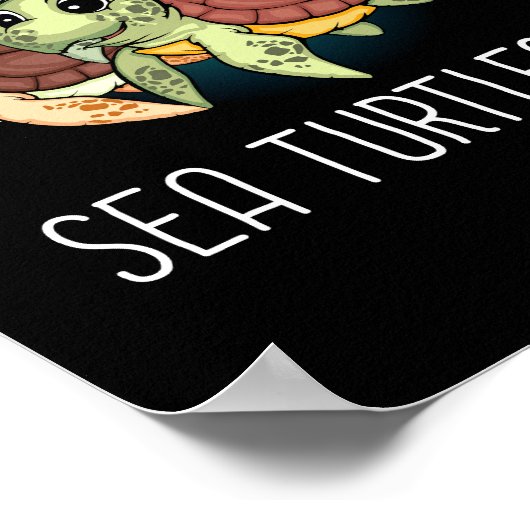 Zee Turtle Gift Kinder Vrouwen Onderwater Zee Schi Poster (Hoek)