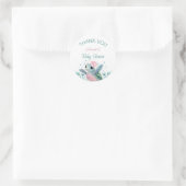 Zee Turtle Girl Baby shower Dank je wel Ronde Sticker (Tas)