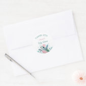 Zee Turtle Girl Baby shower Dank je wel Ronde Sticker (Envelop)